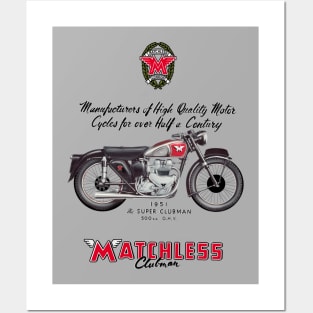 1951 Matchless Super Clubman 500cc OHV by MotorManiac Posters and Art